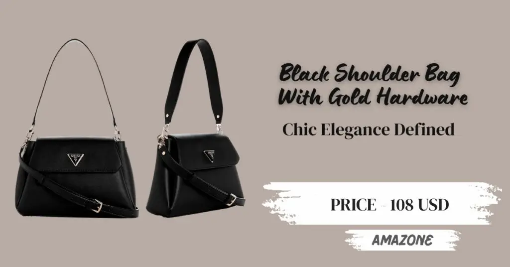 back shoulder bag with gold hardware